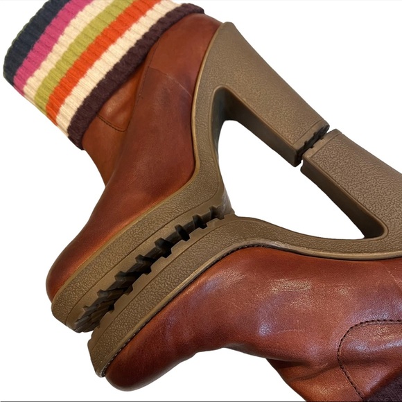 Coach Brown Laurette Leather Sweater Knit Boots, Sz 6.5 - Picture 11 of 15